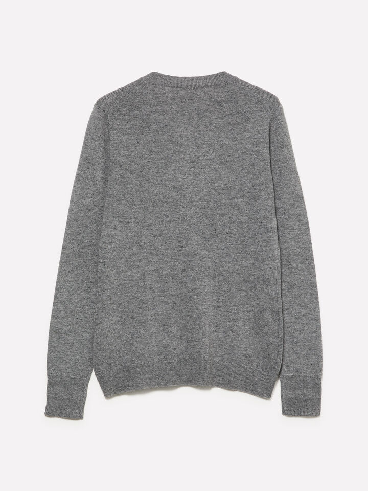 Dark marl gray regular fit cardigan - women's cardigans - Gray | Sisley image number 2
